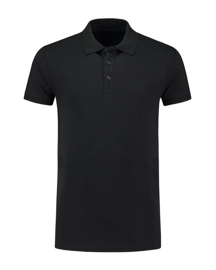 L&S Polo Basic Cot/Elast SS for him | Black | S