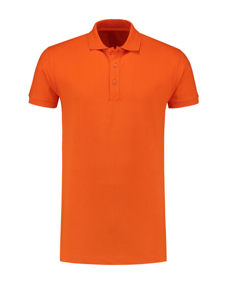 L&S Polo Basic Cot/Elast SS for him | Orange | S