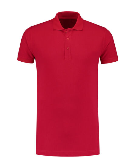 L&S Polo Basic Cot/Elast SS for him | Red | S