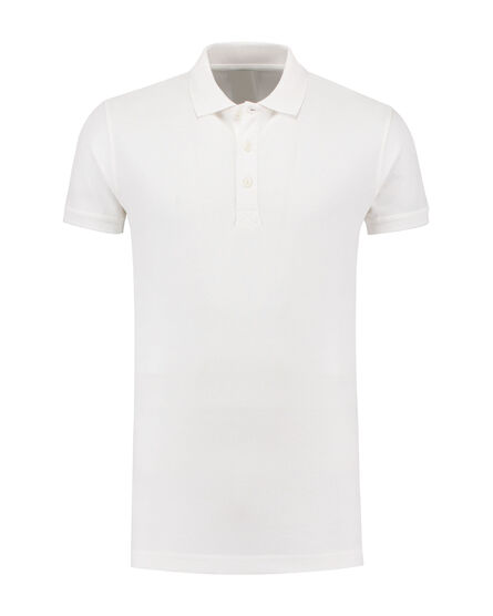 L&S Polo Basic Cot/Elast SS for him | White | S