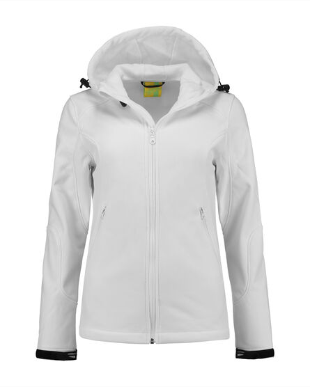 L&S Jacket Hooded Softshell for her | White | XXL