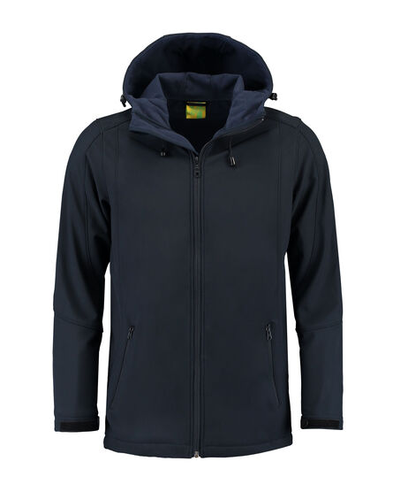 L&S Jacket Hooded Softshell for him | Dark Navy | S