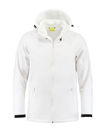 L&S Jacket Hooded Softshell for him | White | S