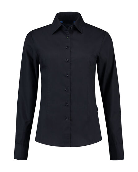 L&S Shirt Poplin Mix LS for her | Dark Navy | S