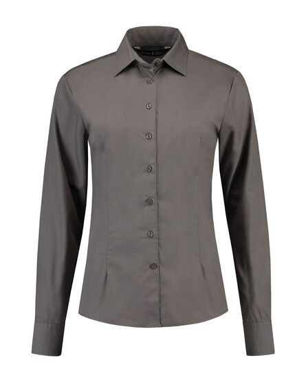 L&S Shirt Poplin Mix LS for her | Pearl Grey | 3XL