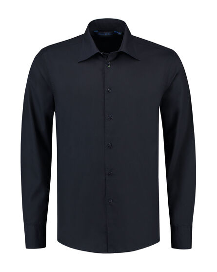 L&S Shirt Poplin Mix LS for him | Dark Navy | S