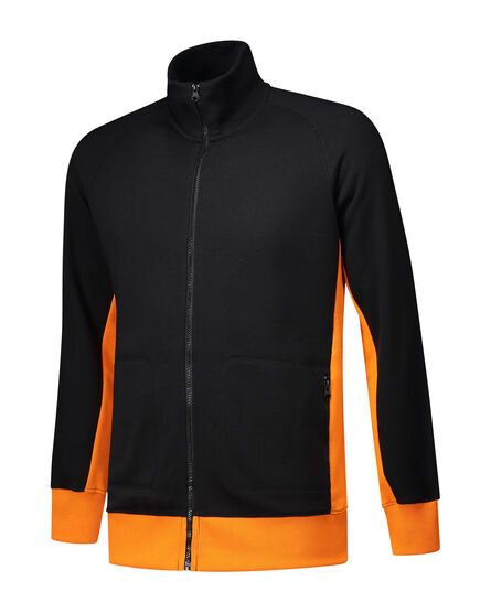 L&S Sweater Cardigan Workwear | Black/OR | S