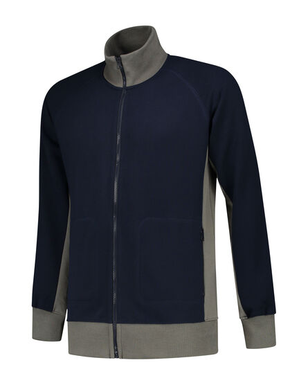 L&S Sweater Cardigan Workwear | Dark Navy/PG | S