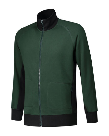 L&S Sweater Cardigan Workwear | Forest Green/BK | S