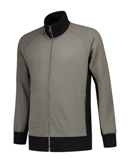 L&S Sweater Cardigan Workwear | Pearl Grey/BK | S