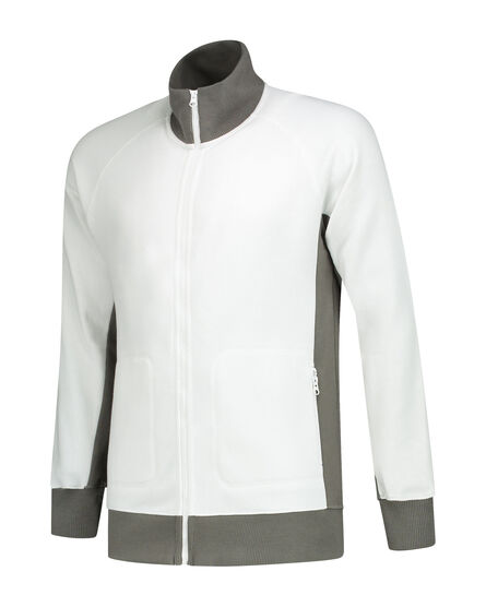 L&S Sweater Cardigan Workwear | White/PG | S