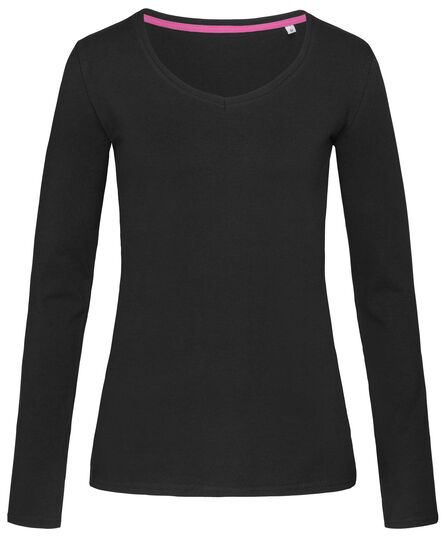 Stedman T-shirt V-neck Claire LS for her | Black Opal | S