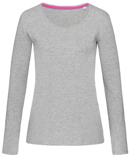 Stedman T-shirt V-neck Claire LS for her | Grey Heather | S