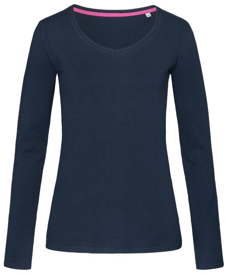 Stedman T-shirt V-neck Claire LS for her | 533C Marina Blue | S