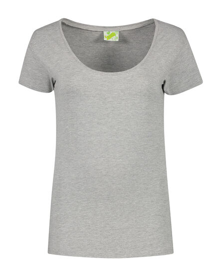 L&S T-shirt Crewneck cot/elast SS for her | Grey Heather | S