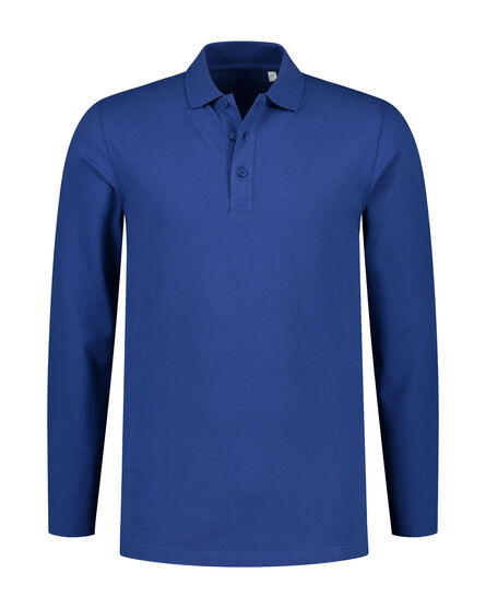 L&S Polo Basic Cot/Elast LS for him | Royal Blue | S