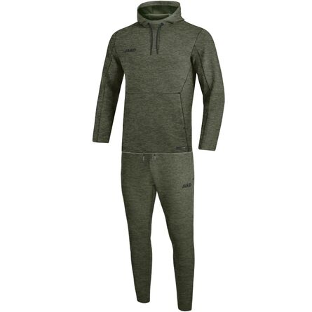 JAKO Joggingpak met sweaterkap Premium Basics | Kaki Gemeleerd | 34