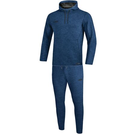 JAKO Joggingpak met sweaterkap Premium Basics | Marine Gemeleerd | 34
