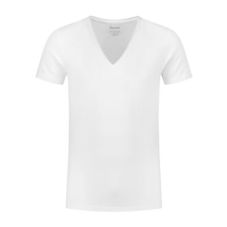 SANTINO T-shirt Jort V-neck | White | 3XL