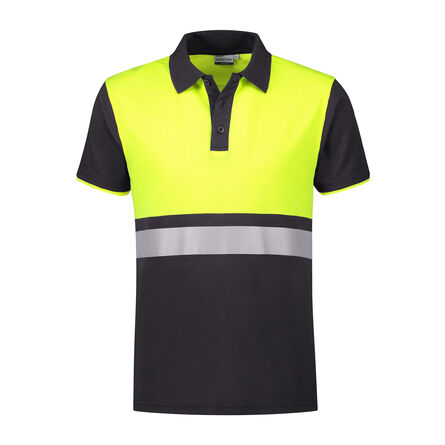 SANTINO Poloshirt Hamburg | Graphite / Fluor Yellow | S