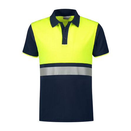 SANTINO Poloshirt Hamburg | Real Navy / Fluor Yellow | S