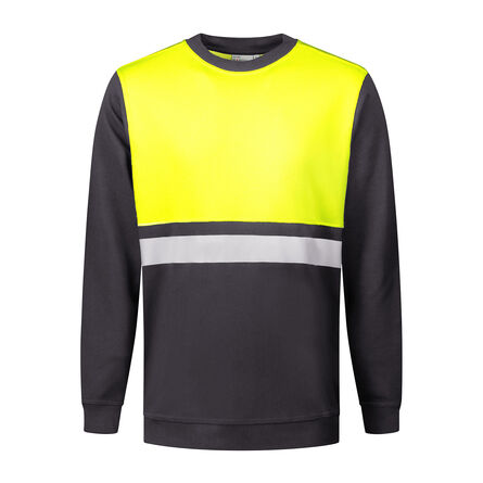 SANTINO Sweater O-hals Helsinki | Graphite / Fluor Yellow | S