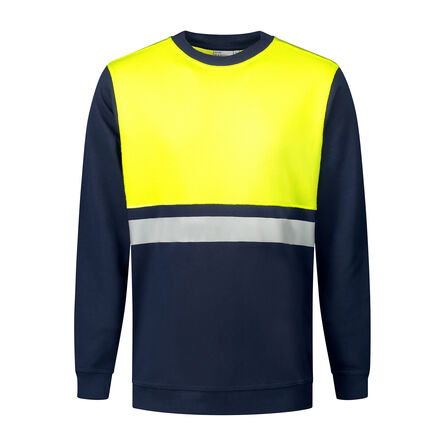 SANTINO Sweater O-hals Helsinki | Real Navy / Fluor Yellow | S