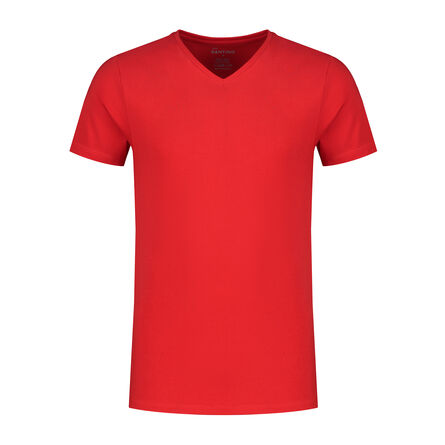 SANTINO T-shirt Jazz V-neck | Red | S