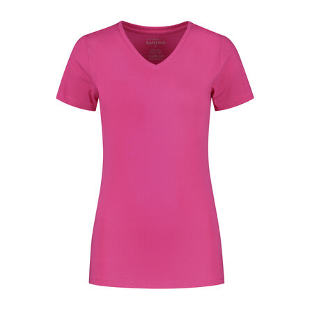 SANTINO T-shirt Jazz ladies V-neck | Fuchsia | XS