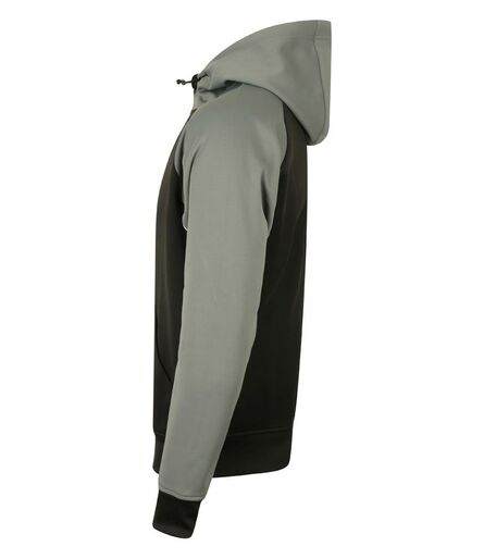 Finden and Hales Panelled Sports Hoodie, Black/Gunmetal, L, Finden + Hales
