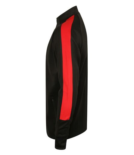 Finden and Hales Knitted Tracksuit Top, Black/Red, L, Finden + Hales