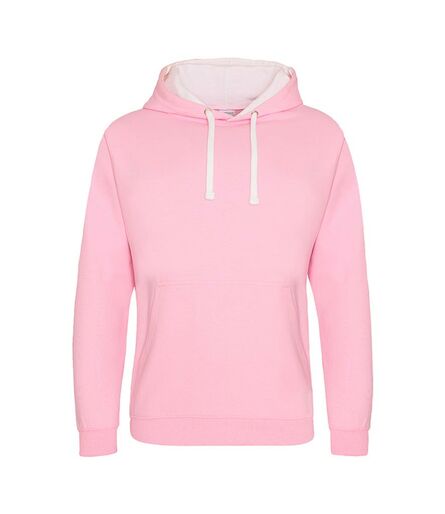 AWDis Varsity Hoodie, Baby Pink/Arctic White, L, Just Hoods