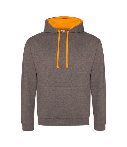 AWDis Varsity Hoodie, Charcoal/Orange Crush, L, Just Hoods
