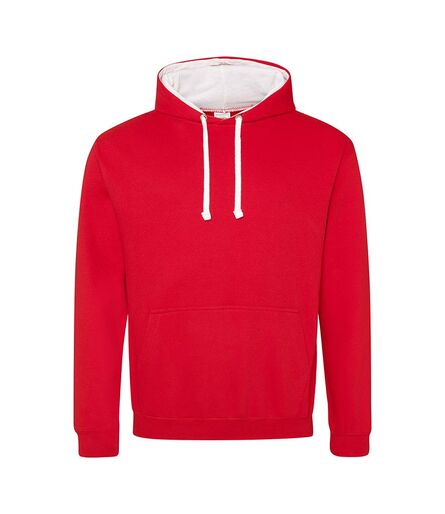 AWDis Varsity Hoodie, Fire Red/Arctic White, L, Just Hoods