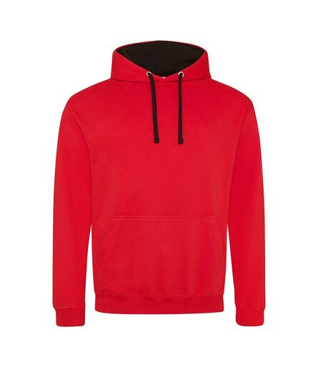 AWDis Varsity Hoodie, Fire Red/Jet Black, L, Just Hoods