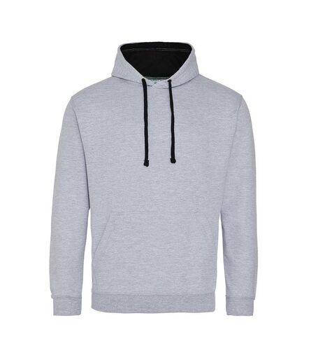 AWDis Varsity Hoodie, Heather Grey/Jet Black, L, Just Hoods