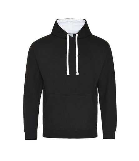 AWDis Varsity Hoodie, Jet Black/Arctic White, L, Just Hoods