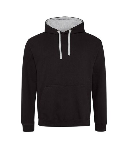 AWDis Varsity Hoodie, Jet Black/Heather Grey, L, Just Hoods