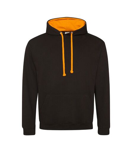 AWDis Varsity Hoodie, Jet Black/Orange Crush, L, Just Hoods