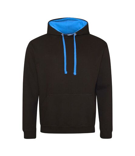 AWDis Varsity Hoodie, Jet Black/Sapphire Blue, L, Just Hoods