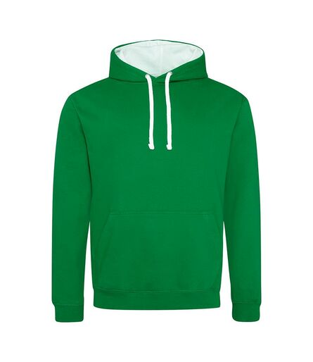 AWDis Varsity Hoodie, Kelly Green/Arctic White, L, Just Hoods