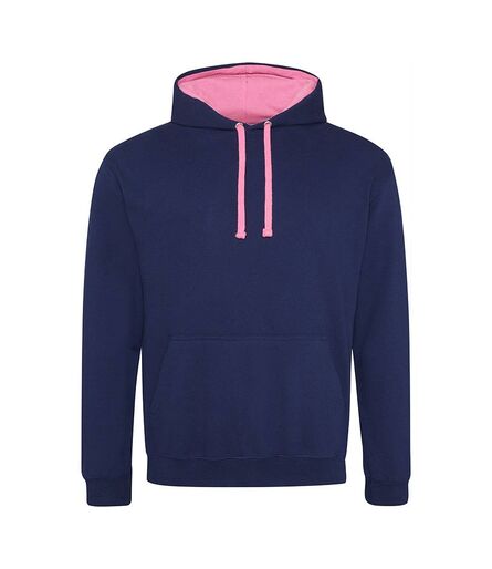 AWDis Varsity Hoodie, Oxford Navy/Candyfloss Pink, L, Just Hoods