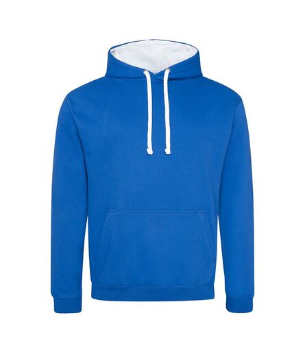 AWDis Varsity Hoodie, Royal Blue/Arctic White, L, Just Hoods