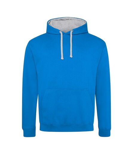 AWDis Varsity Hoodie, Sapphire Blue/Heather Grey, L, Just Hoods