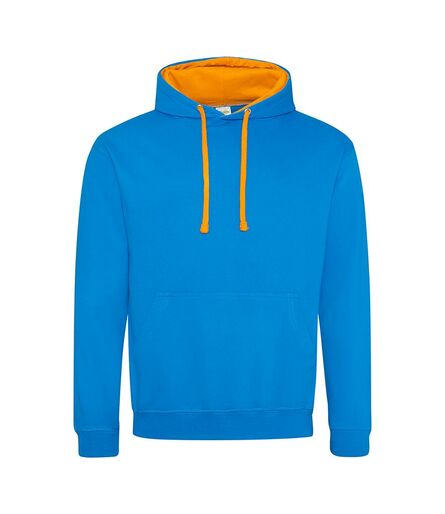 AWDis Varsity Hoodie, Sapphire Blue/Orange Crush, L, Just Hoods