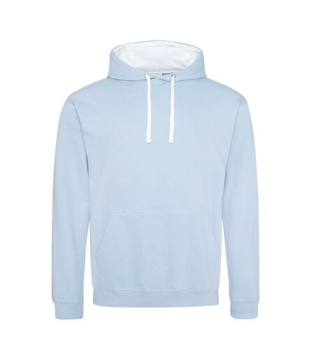AWDis Varsity Hoodie, Sky Blue/Arctic White, L, Just Hoods