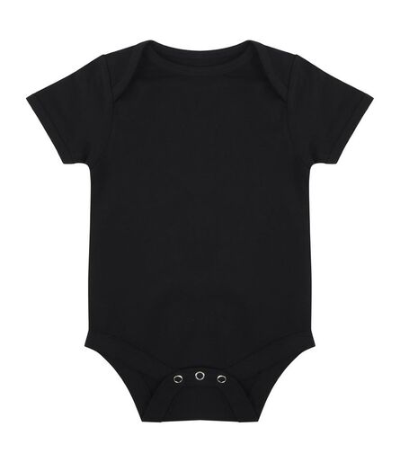 Essential Short Sleeve Baby Bodysuit, Black, 0-3, Larkwood