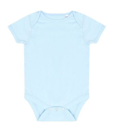 Essential Short Sleeve Baby Bodysuit, Pale Blue, 0-3, Larkwood