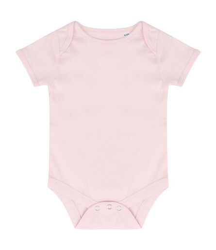 Essential Short Sleeve Baby Bodysuit, Pale Pink, 0-3, Larkwood