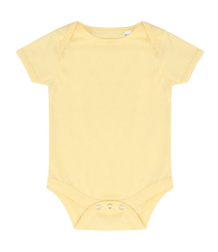 Essential Short Sleeve Baby Bodysuit, Pale Yellow, 0-3, Larkwood